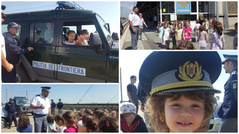 Plimbați cu o mașină a Poliției de Frontieră ! Copiii au fost impresionați ! Vezi GALERIE FOTO !