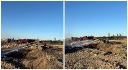 Incendiu la o firmă de utilaje de construcții la ieșirea din Arad spre Vladimi ...