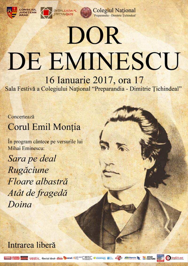 Concert coral dedicat poetului Mihai Eminescu!