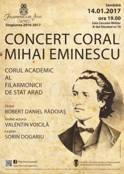 Concert coral “Mihai Eminescu” și un recitator extraordinar – actorul Valentin Voicilă 