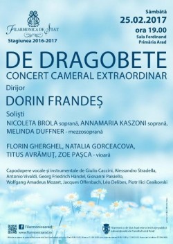 DE DRAGOBETE - Concert cameral extraordinar, sâmbătă, în sala Regele Ferdinand