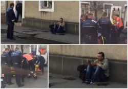 Un bărbat şi-a dat foc în faţa serviciului de paşapoarte de pe strada Vicenţiu Babeş! (FOTO / VIDEO) EXCLUSIV