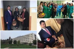 Vestea Învierii Mântuitorului  Iisus Hristos a fost adusă în ziua de Paste bolnavilor și angajaților din Spitalul Clinic Județean de Urgențe Arad (FOTO)