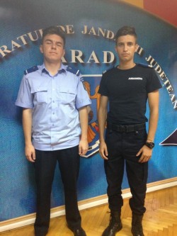 Doi absolvenți ai instituțiilor militare de învățământ ale M.A.I.  au fost repartizați la Inspectoratul de Jandarmi Județean Arad