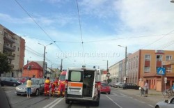 Accident la coborârea de pe viaductul din Grădişte. Un bărbat a fost lovit pe trecere de pietoni