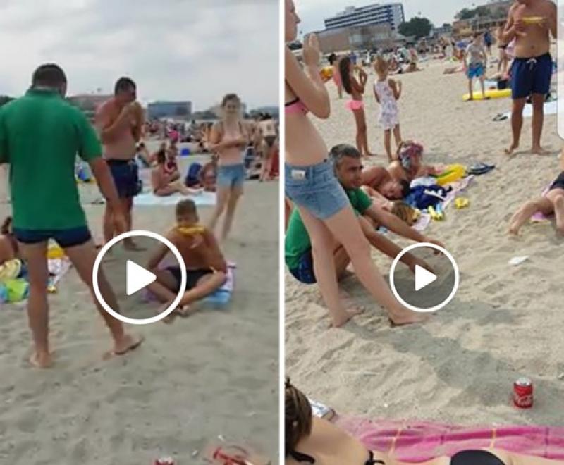 VIDEO- Nesimţire fără margini pe o plajă din Mamaia! Turişti surprinşi în timp ce îşi astupă resturile de hrană în nisip