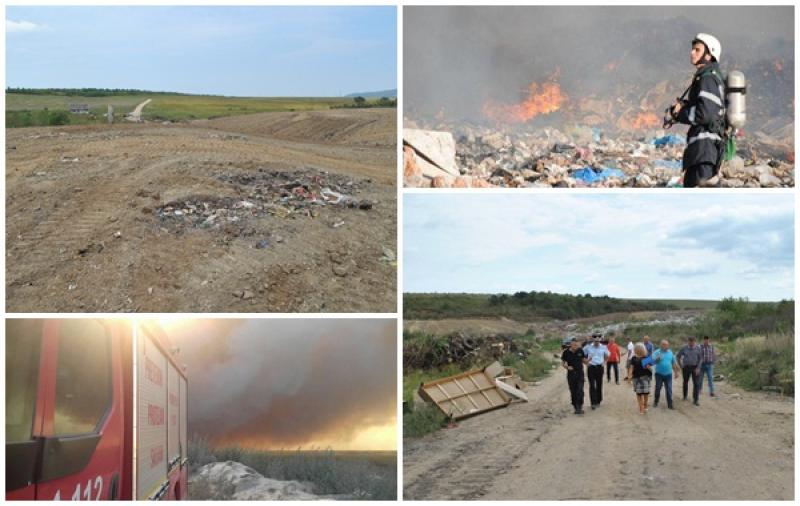 Incendiul de la groapa de gunoi Lipova a fost stins în totalitate