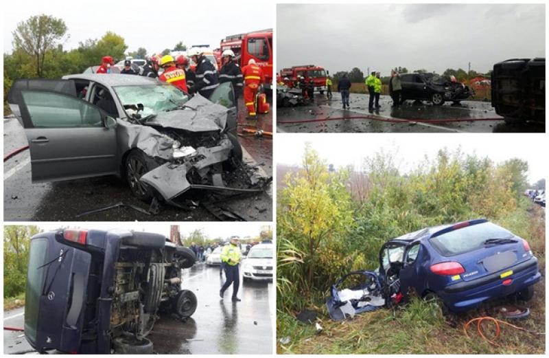 Accident mortal pe DN2! Autorităţile au activat PLAN ROŞU de intervenţie după ce o persoană a murit şi alte 14 au fost rănite!