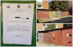 Locatarii unui bloc din centrul oraşului, somaţi să îşi demoleze garajele!