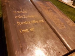 În Arad se fură tot! Monumentul Eroilor Revoluţiei din 1989, lăsat fără ornamentele metalice!