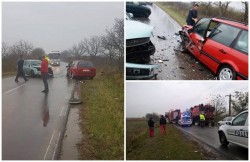 Două victime au rămas încarcerate în urma unui accident frontal între Beliu şi Bocsig