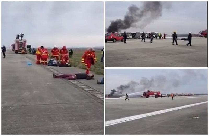 Simulare pe Aeroportul Internaţional din Arad! Accident aviatic cu incendiu, victime şi intervenţia ISU