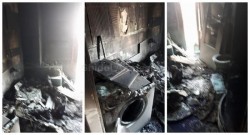 Incendiu declanşat de la cada din baie la un apartament din Micălaca