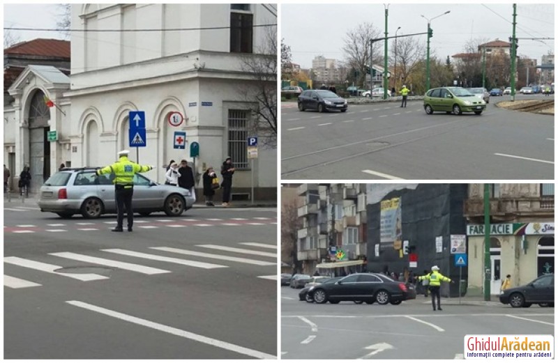 Cele mai aglomerate intersecţii din Arad, dirijate de către Poliţia Locală, în perioada sărbătorilor de iarnă