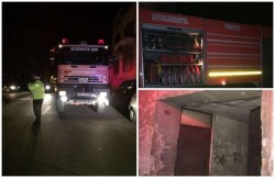 Incendiu pe Strada Episcopiei! Pompierii şi salvarea au intervenit de urgenţă