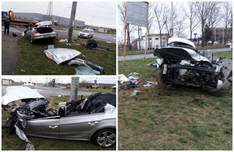 Destine spulberate în prima zi a anului, pe E79, la ieşirea din Oradea spre Vama Borş