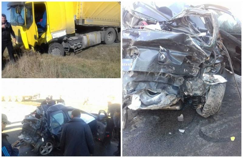 Două camioane şi un autoturism, implicate într-un grav accident rutier, produs  pe DN7, între Sâmbăteni şi Păuliş! Un tânăr de 18 ani și-a pierdut viața!