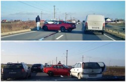 Două persoane rănite şi un autoturism unicat în România, distrus în urma unui accident rutier pe DN7