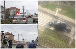 Accident rutier pe calea Iuliu Maniu. O femeie rănită a ajuns la spital