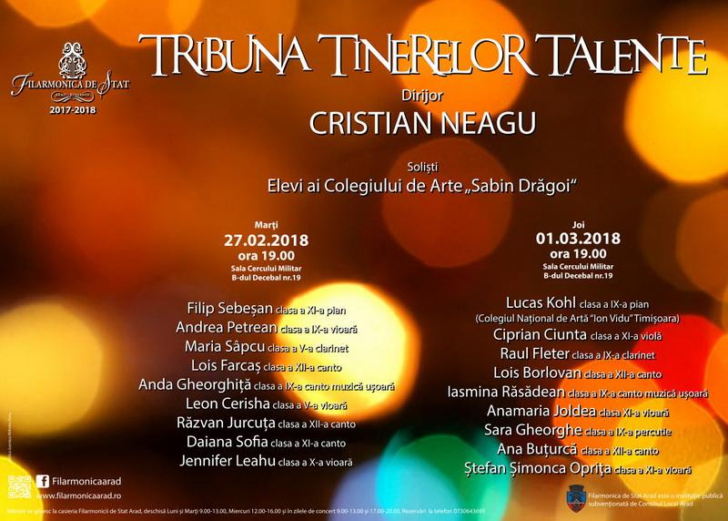 Tribuna Tinerelor Talente la Filarmonica din Arad