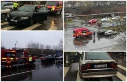 Accident rutier în cartierul Micălaca. Un bărbat şi un copil au ajuns la spital