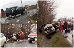 Două victime transportate la spital, în urma unui accident produs pe DJ 628, în satul Călugăreni