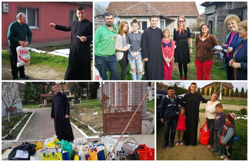 Grădinița Bambi din Arad, împreună cu părintele paroh Bogdan Oneț din Mândruloc au adus bucurie în casele mai multor familii 