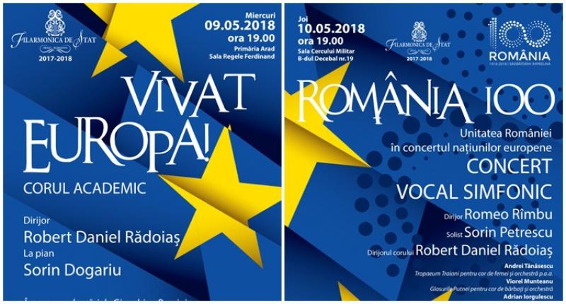 Vivat Europa! cu Filarmonica din Arad -  concertul coral dedicat Zilei Europei cu Filarmonica din Arad