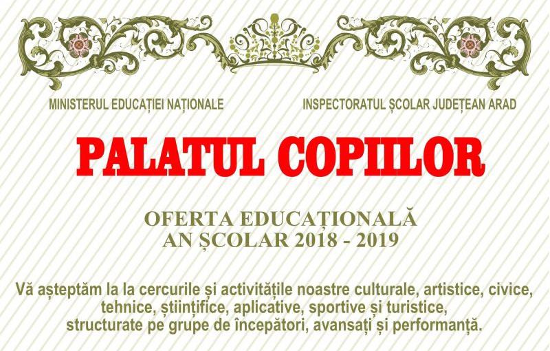 Încep înscrierile la Palatul Copiilor Arad. Vezi la ce activități poate fi înscris copilul tău și care este oferta educațională a cercurilor