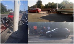 Accident pe strada Eugen Popa, doi motociclişti au ajuns la spital