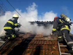 O seră de flori din Aradul Nou a luat foc