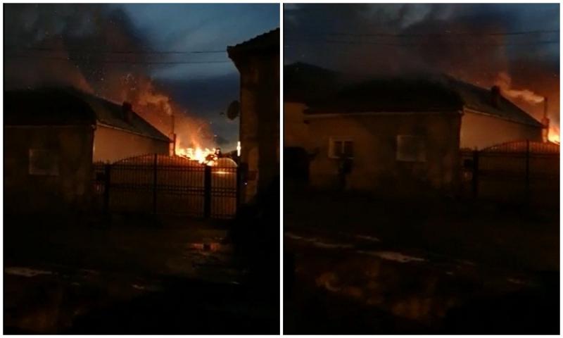 INCENDIU puternic la o casă din orașul Lipova