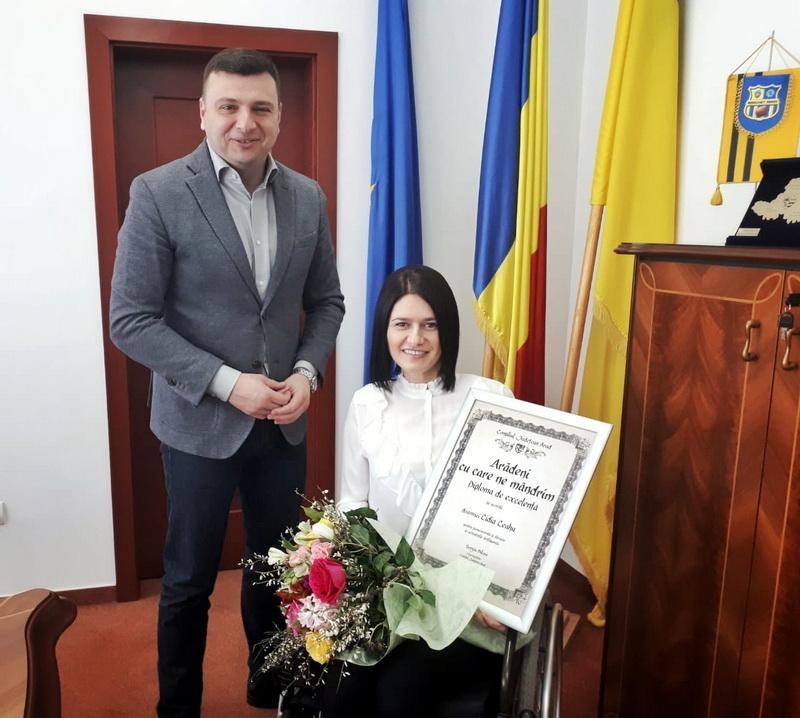 Lidia Leahu a primit diploma „Arădeni cu care ne mândrim”