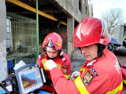 Amplă mobilizare a pompierilor arădeni la un exercițiu desfășurat la Feroneria Arad