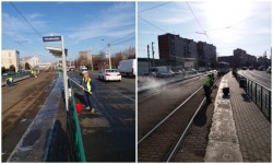 „Curăţenie de primăvară” în staţiile de tramvai