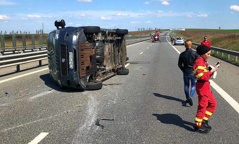 Trafic BLOCAT pe autostrada Arad-Timișoara în urma unui accident rutier