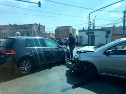 Graba din trafic a produs un accident rutier, pe Andrei Șaguna