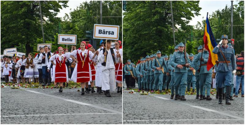 Finalul manifestărilor dedicate centenarului administrației românești, marcat de parada din centrul orașului
