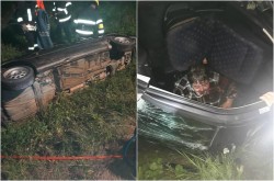 Persoană încarcerată în accident lângă Cermei