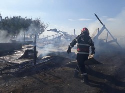 INCENDIU la Craiva. Un saivan a ars în întregime