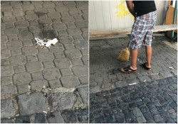 Tupeu maxim la Boul Roșu. Și-a luat amendă usturătoare după ce a consumat alcool pe domeniul public și a aruncat pe jos mucuri de țigară, în fața polițiștilor