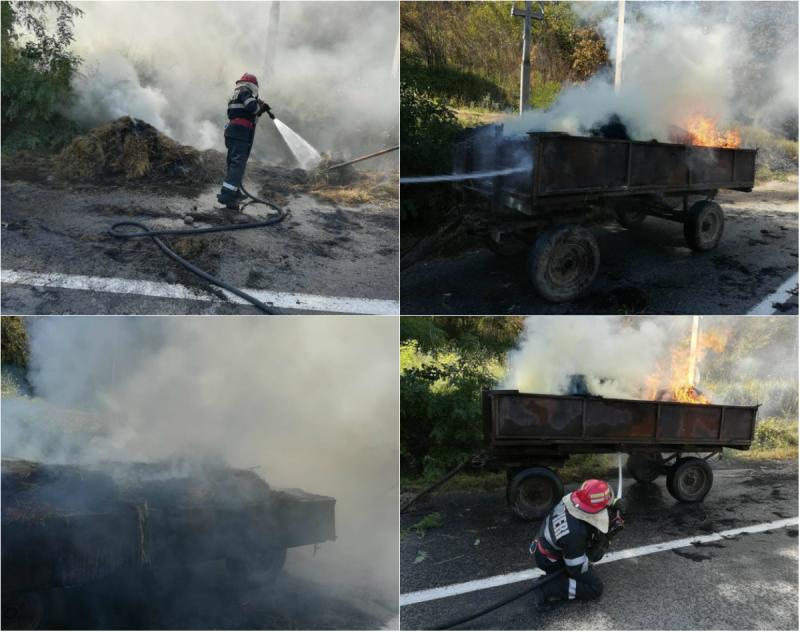 Incendiu la o remorcă în Brazii