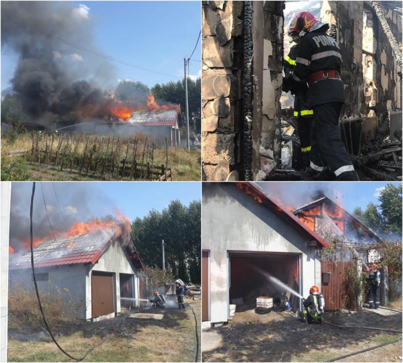Incendiu violent la o casă din Sânpaul