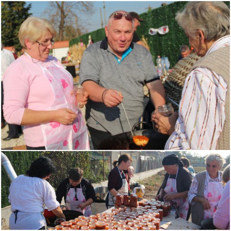 Familia Istrate Dan din Mândruloc, împreună localnici și gospodine au pregătit sute de borcane cu zacuscă pentru familii nevoiașe
