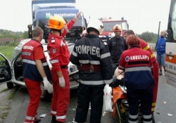 GRAV accident rutier pe DN79, în apropiere de Șimand. Victima preluată de elicopterul SMURD