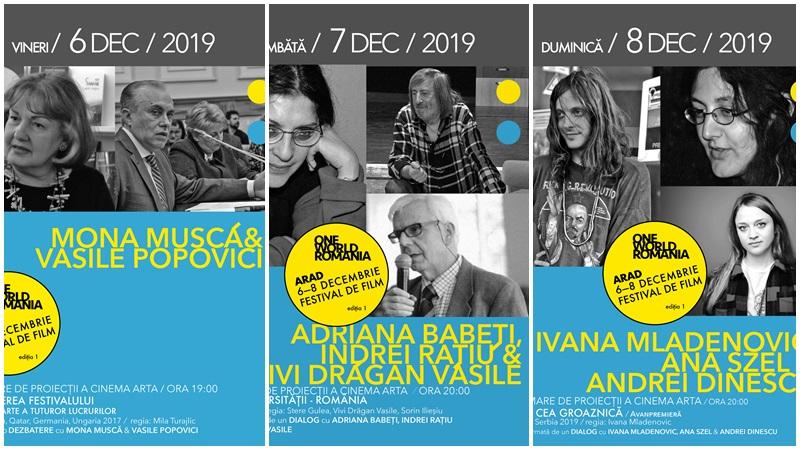 Mona Muscă, Vasile Popovici, Adriana Babeți și Ivana Mladenovic, printre invitații speciali ai primei ediții One World Romania la Arad
6-8 decembrie 2019
