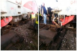 Locomotivă deraiată în staţia Bârzava, traficul feroviar a fost întrerupt