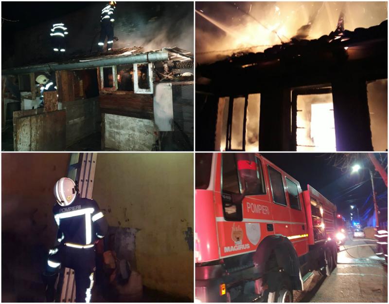 Două incendii violente în Arad! Pompierii au intervenit ore în șir pentru a le stinge