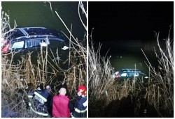 Au căzut cu maşina în Lacul Ghioroc