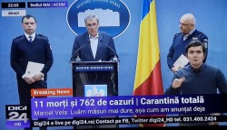 Carantină Obligatorie: Se interzice circulaţia tuturor persoanelor în afara locuinţei, cu unele excepţii. Cei peste 65 de ani se deplasează în intervalul 11 - 13